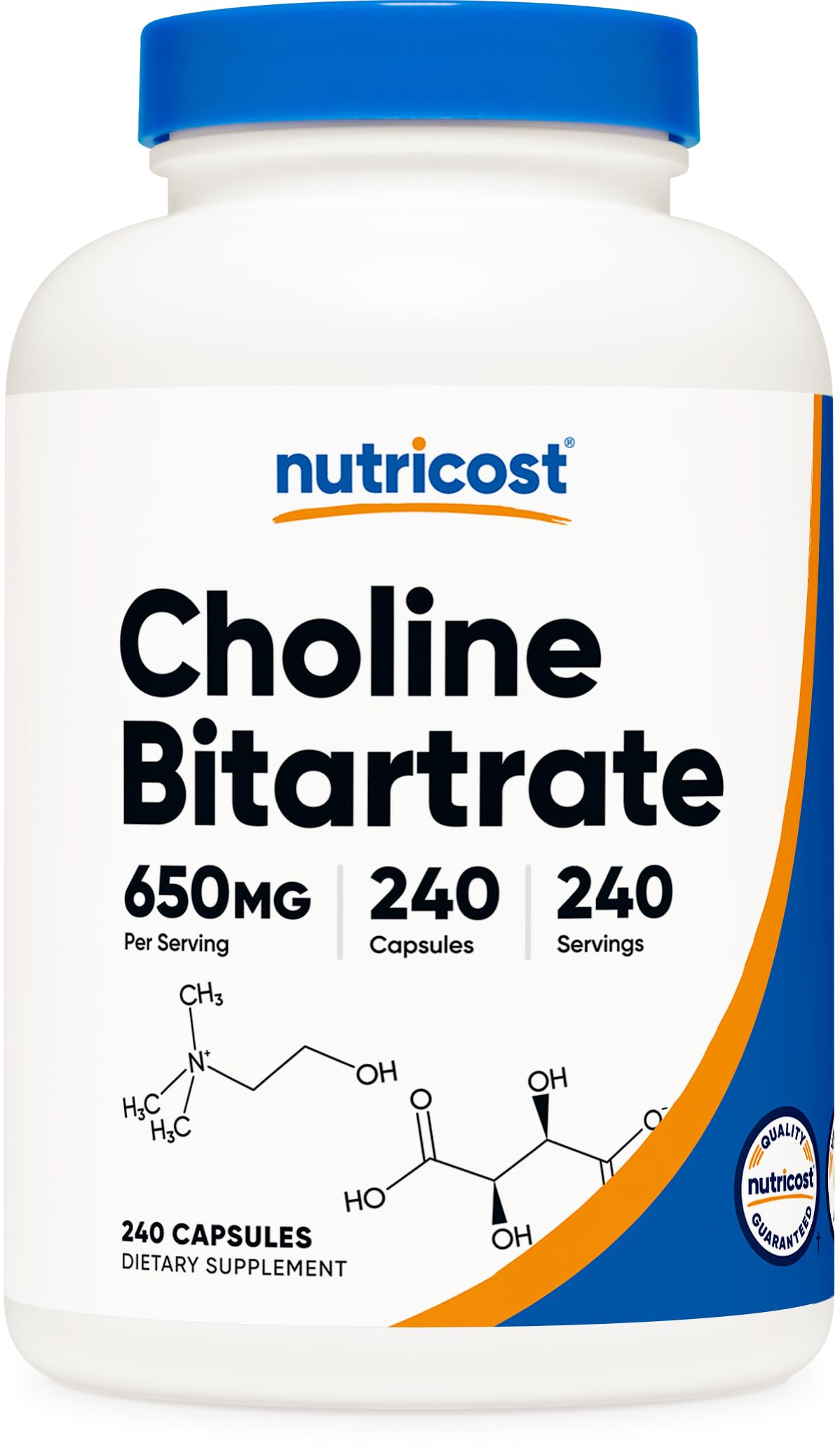Foto 2 pulgar | Suplemento Nutricost Bitartrato De Colina 650 Mg 240 Cápsulas - Venta Internacional.