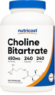 Foto 1 | Suplemento Nutricost Bitartrato De Colina 650 Mg 240 Cápsulas - Venta Internacional.
