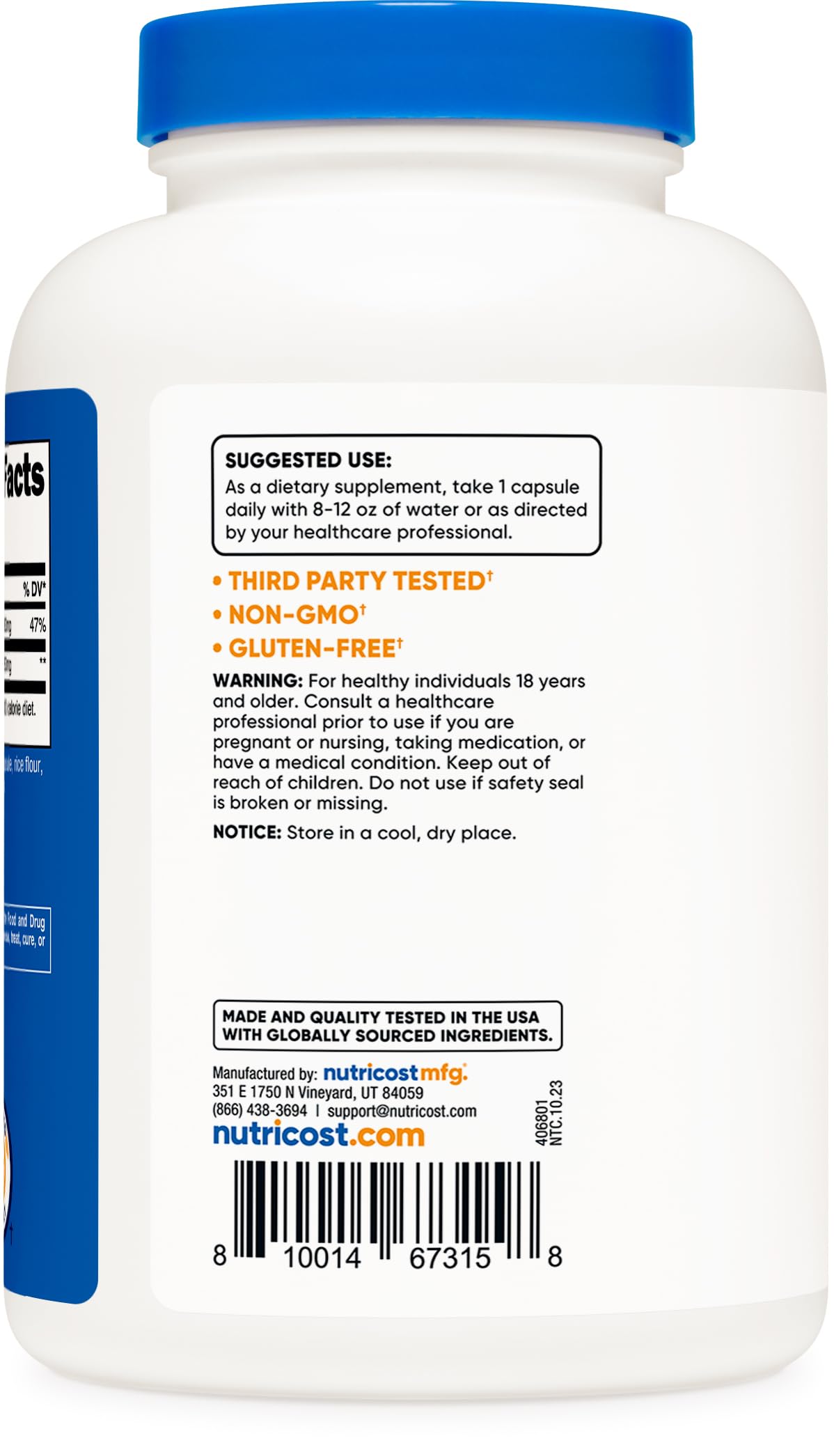 Foto 5 pulgar | Suplemento Nutricost Bitartrato De Colina 650 Mg 240 Cápsulas - Venta Internacional.