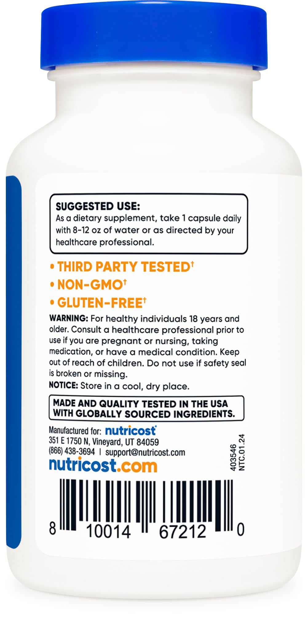 Foto 5 pulgar | Suplemento Nutricost Niacina (sin Rubor) Hexanicotinato De Inositol 500 Mg 120 Cápsulas - Venta Internacional.
