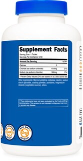Foto 5 | Tabletas De Sal Nutricost, Cloruro De Sodio, 1000 Mg, 240 Tabletas - Venta Internacional.