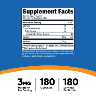 Foto 2 | Suplemento Nutricost: Gomitas De Melatonina, 3 Mg, 180 Fresas - Venta Internacional.