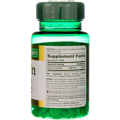 Foto 8 pulgar | Suplemento Nature's Bounty Energy Health Biotina 1000 Mcg 100 Tabletas - Venta Internacional.