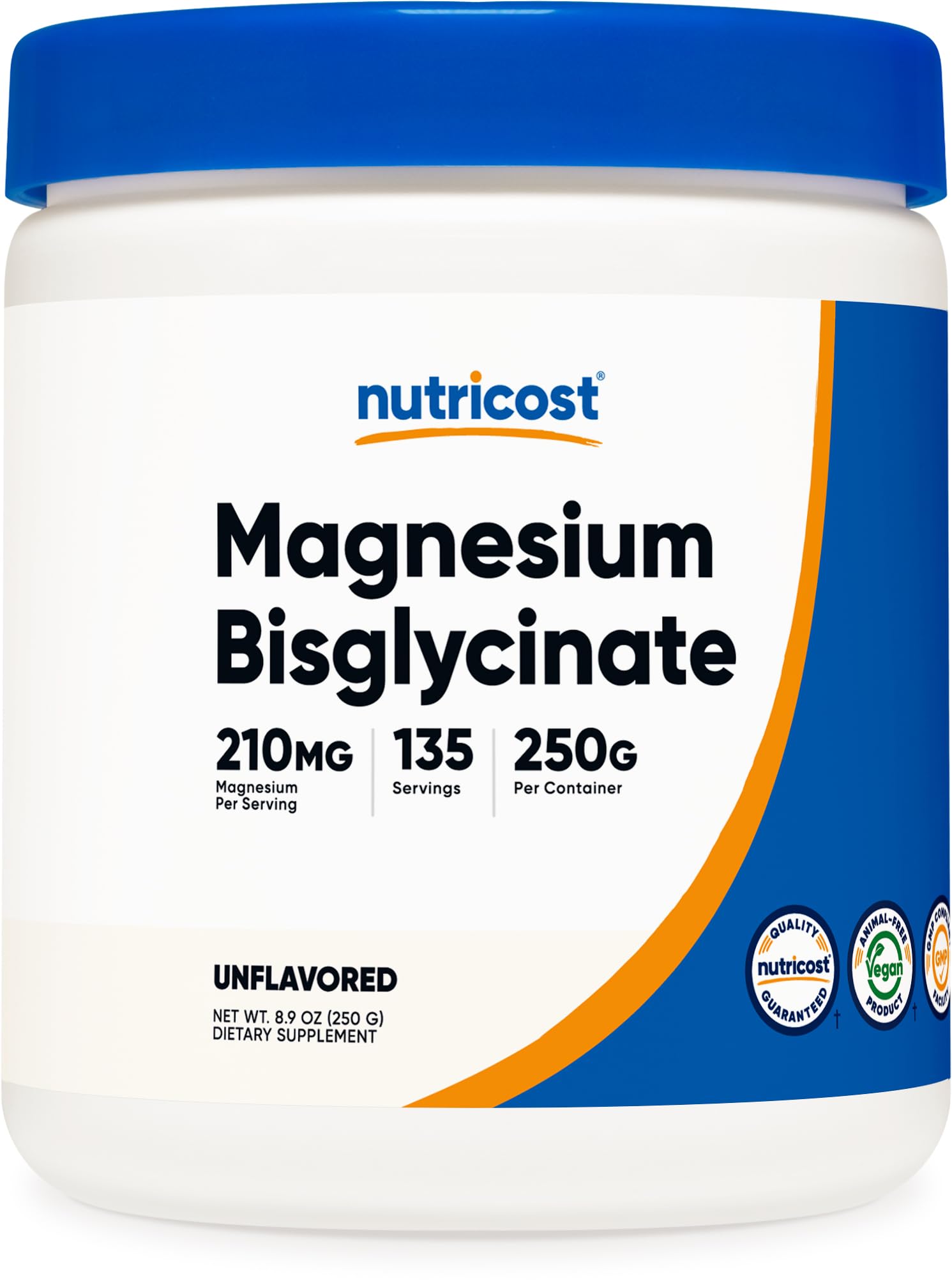 Foto 2 pulgar | Bisglicinato De Magnesio En Polvo Nutricost 250 G Sin Sabor - Venta Internacional.
