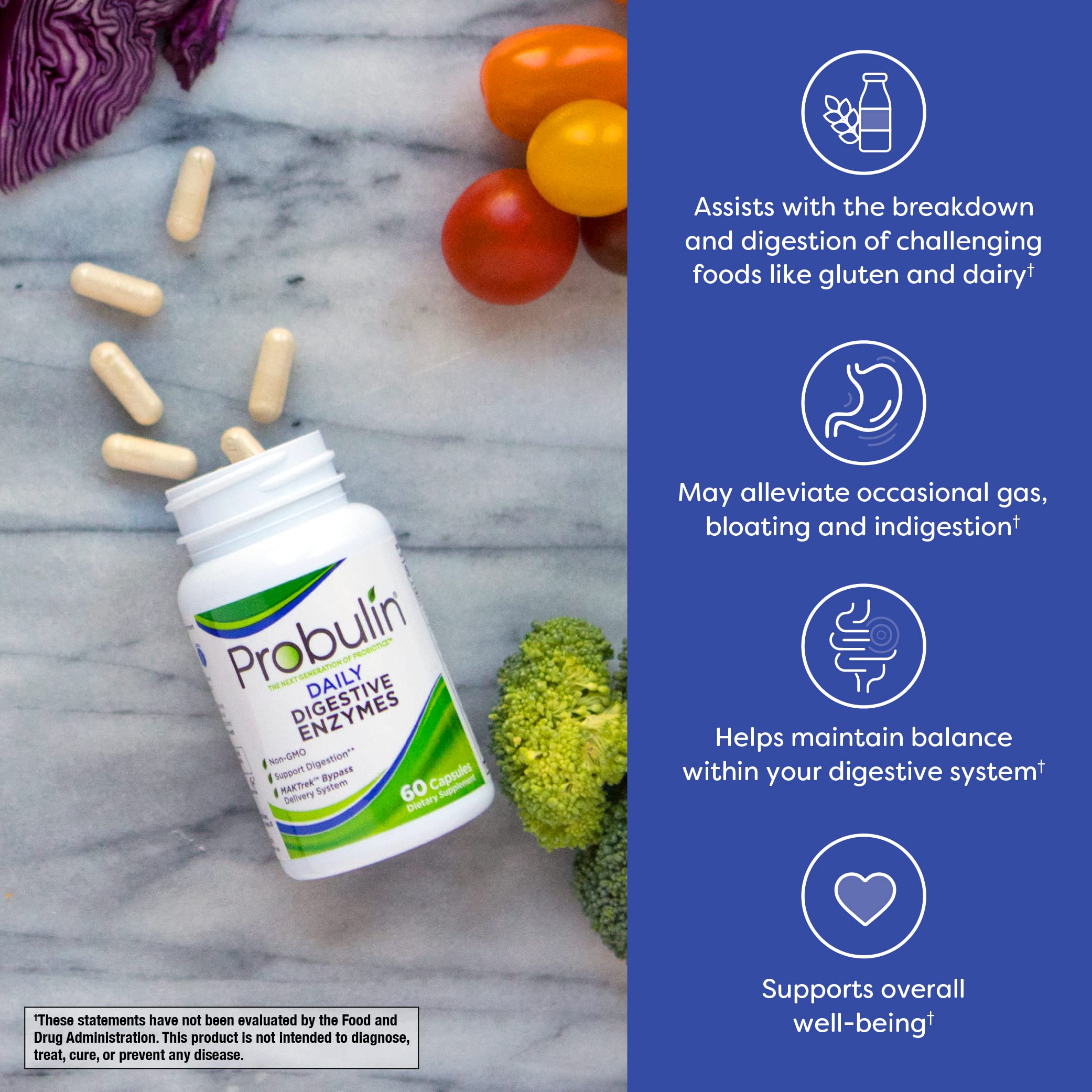 Foto 4 pulgar | Suplemento Probulin Daily Digestive Enzymes 60 Cápsulas - Venta Internacional.