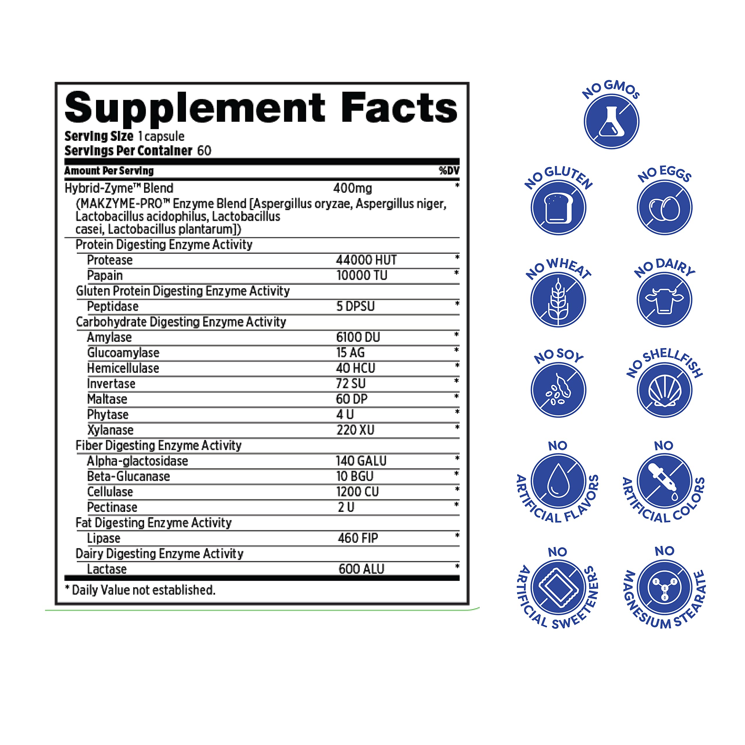Foto 7 pulgar | Suplemento Probulin Daily Digestive Enzymes 60 Cápsulas - Venta Internacional.