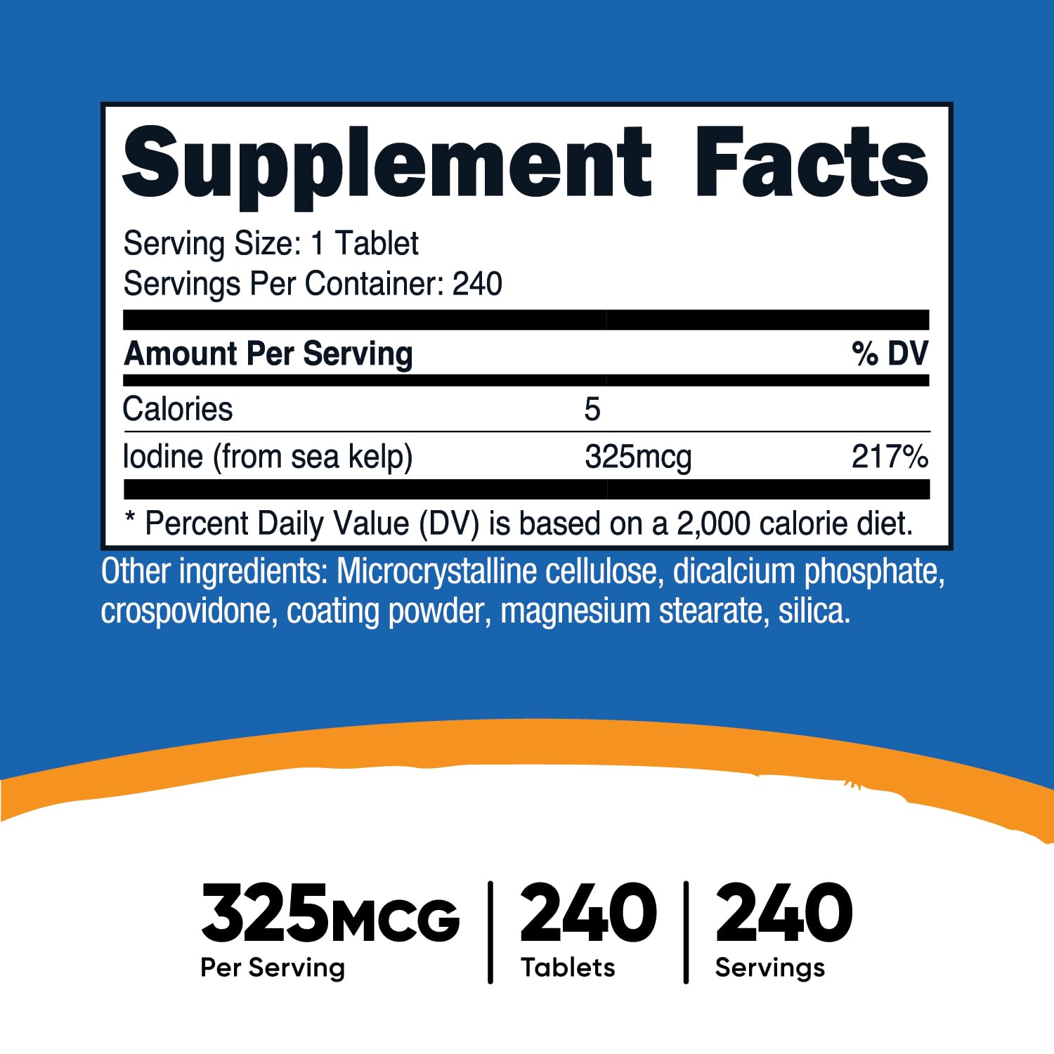 Foto 3 pulgar | Suplemento Nutricost De Yodo, 325 Mcg, De Algas Marinas, 240 Tabletas - Venta Internacional.