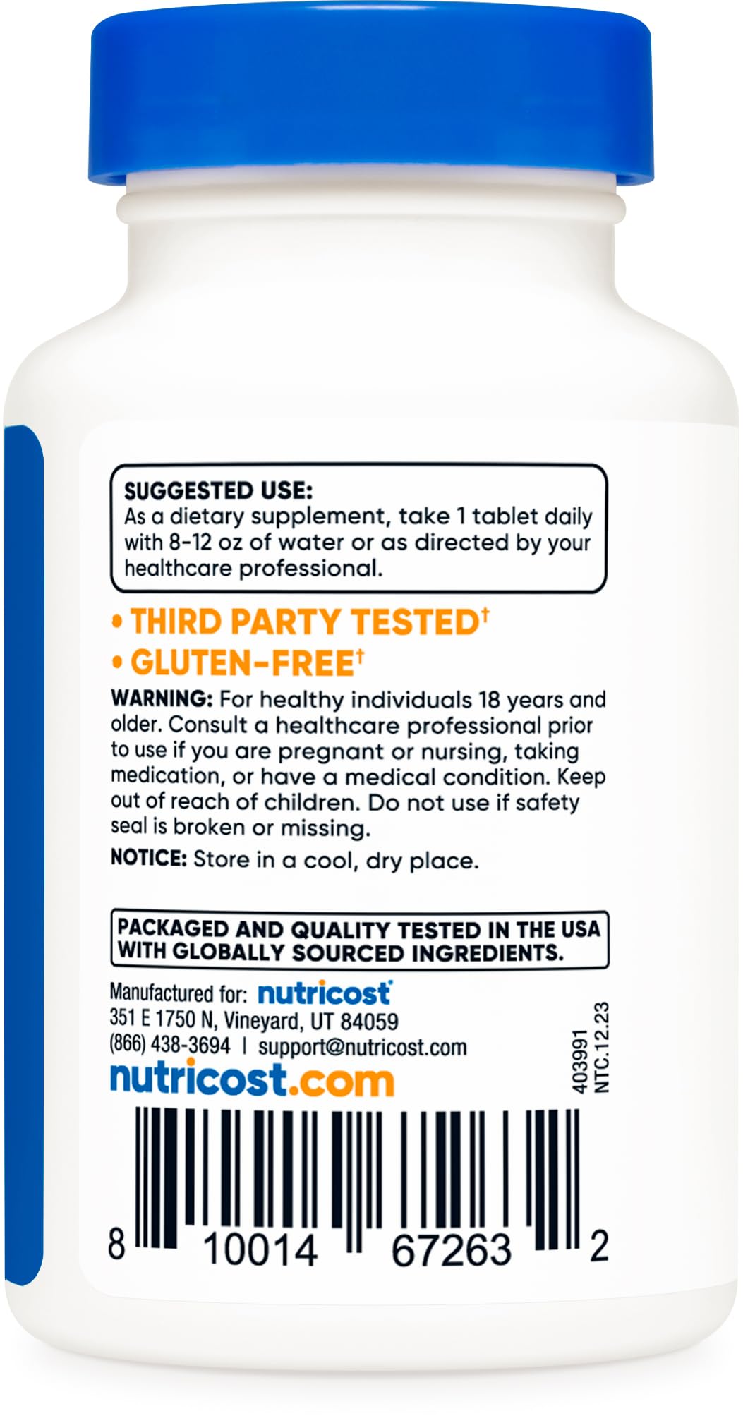 Foto 4 | Suplemento Nutricost De Yodo, 325 Mcg, De Algas Marinas, 240 Tabletas - Venta Internacional.