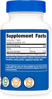 Foto 5 | Suplemento Nutricost De Yodo, 325 Mcg, De Algas Marinas, 240 Tabletas - Venta Internacional.