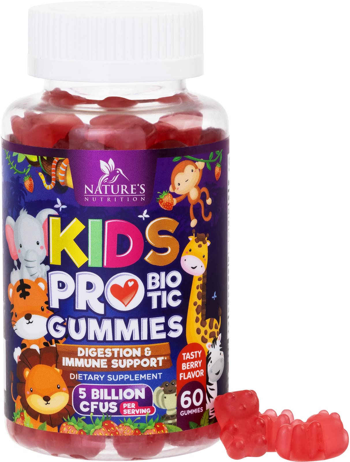 Foto 2 pulgar | Gomitas Probióticas Nature's Kids, 5 Mil Millones De Cfu, Salud Digestiva - Venta Internacional.