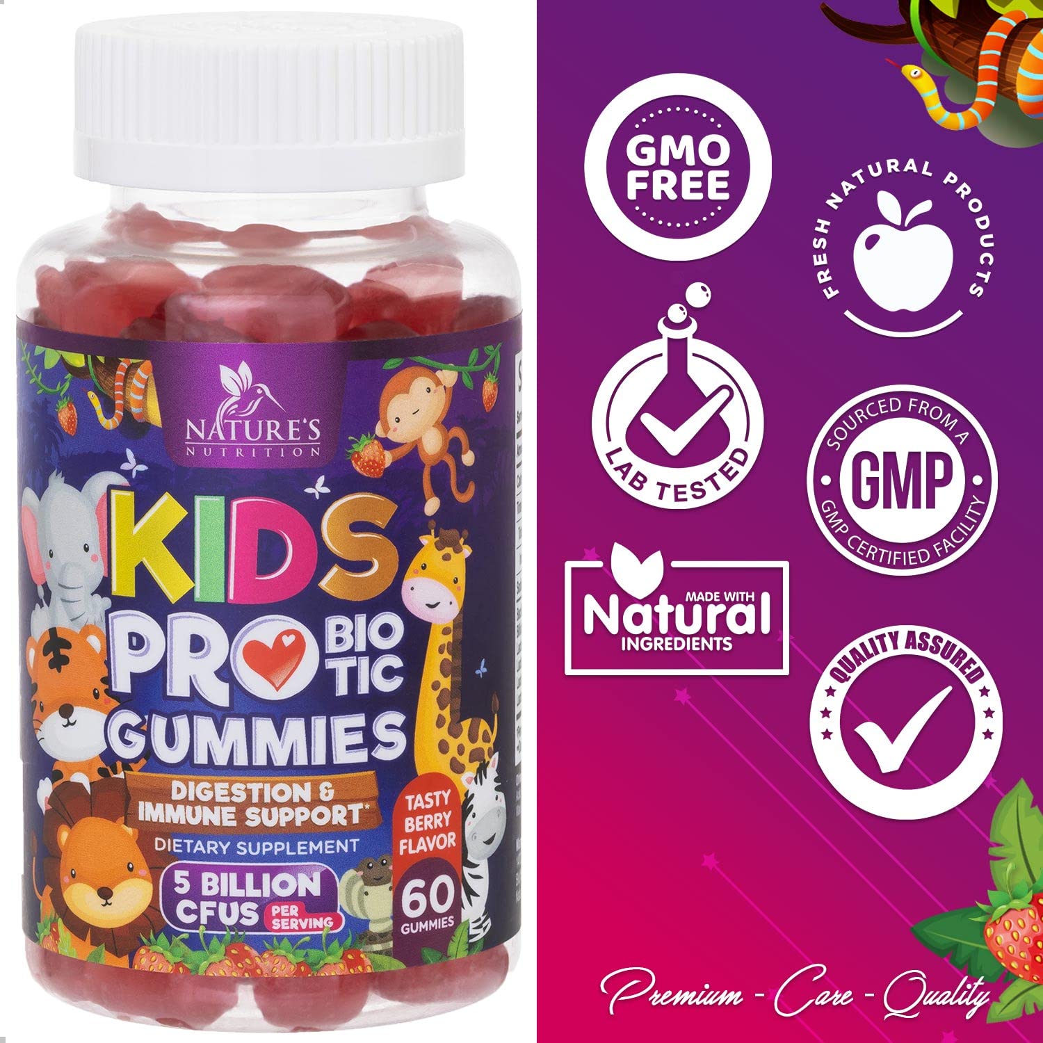 Foto 4 pulgar | Gomitas Probióticas Nature's Kids, 5 Mil Millones De Cfu, Salud Digestiva - Venta Internacional.