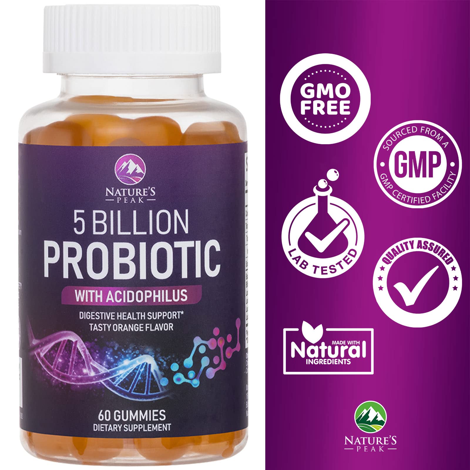 Foto 4 | Gomitas Probióticas Nature's Peak Acidophilus, 5 Mil Millones De Cfu - Venta Internacional.
