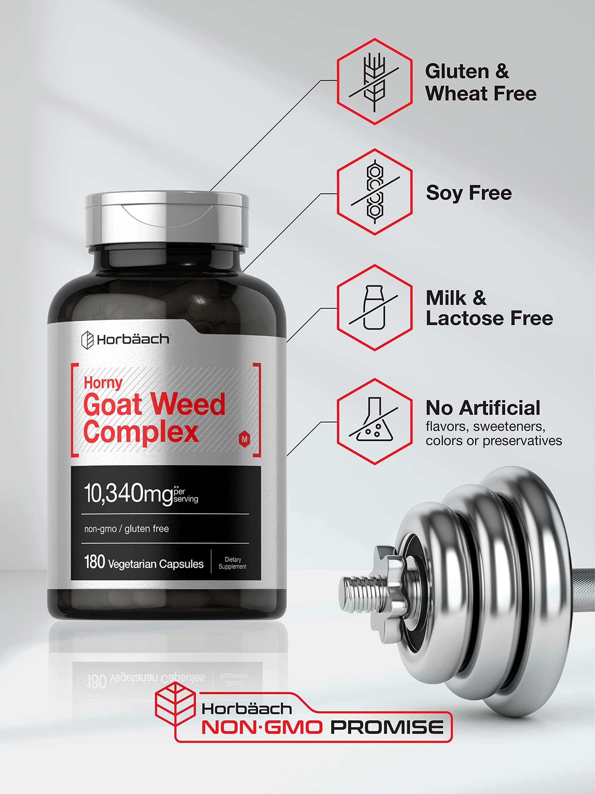 Foto 5 pulgar | Suplemento Horbäach Horny Goat Weed Complex 180 Cápsulas - Venta Internacional.