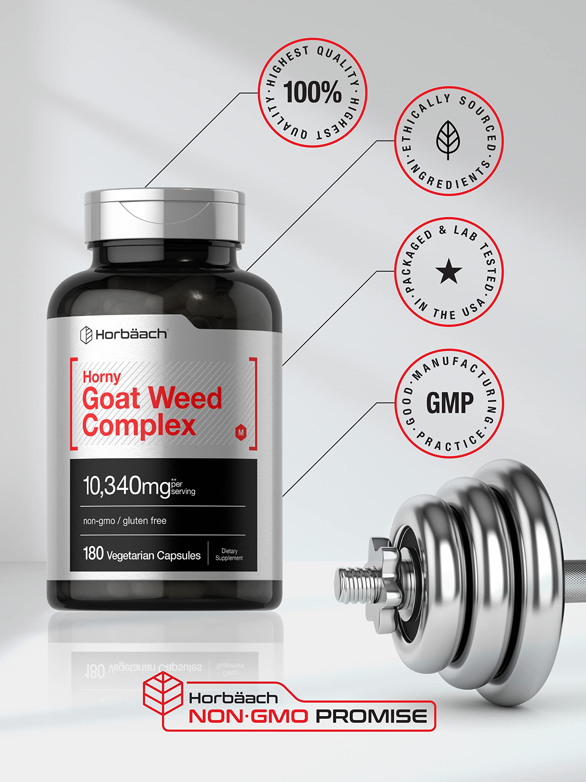 Foto 5 | Suplemento Horbäach Horny Goat Weed Complex 180 Cápsulas - Venta Internacional.