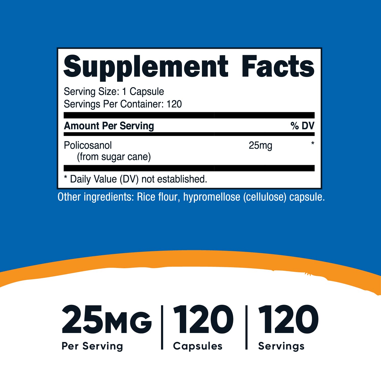 Foto 3 pulgar | Suplemento Nutricost Policosanol 25 Mg 120 Cápsulas - Venta Internacional.