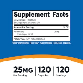 Foto 2 | Suplemento Nutricost Policosanol 25 Mg 120 Cápsulas - Venta Internacional.