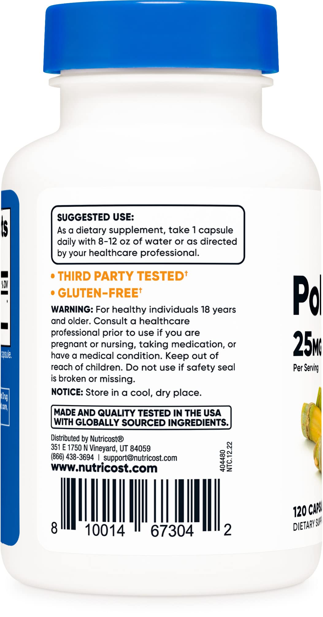 Foto 4 pulgar | Suplemento Nutricost Policosanol 25 Mg 120 Cápsulas - Venta Internacional.