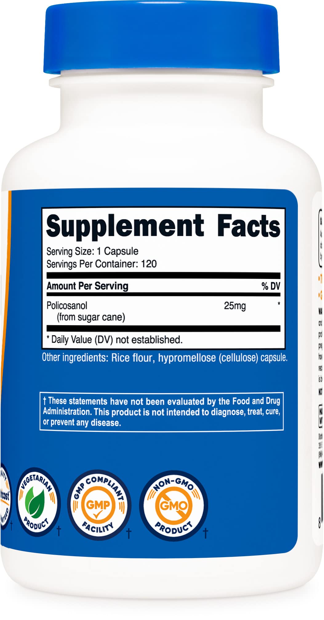 Foto 5 pulgar | Suplemento Nutricost Policosanol 25 Mg 120 Cápsulas - Venta Internacional.