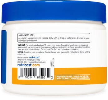Foto 4 | Glicinato De Magnesio En Polvo Nutricost, 250 G, Sabor A Melocotón Y Mango - Venta Internacional.