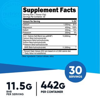 Foto 2 | Suplemento Nutricost Keto Bhb De Cetonas Exógenas 4 En 1, 30 Porciones - Venta Internacional.
