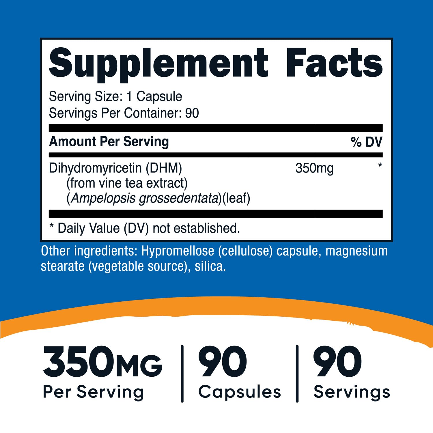 Foto 3 pulgar | Suplemento Nutricost De Dihidromiricetina (dhm) 350 Mg 90 Cápsulas - Venta Internacional.