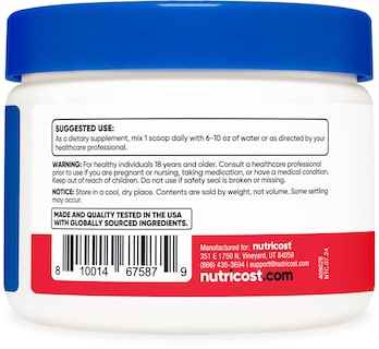 Foto 4 | Suplemento Nutricost De Glicinato De Magnesio En Polvo 250 G - Venta Internacional.