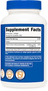 Foto 5 | Suplemento Nutricost De Vitamina A, 10 000 Ui, 500 Cápsulas De Gelatina Blanda - Venta Internacional.