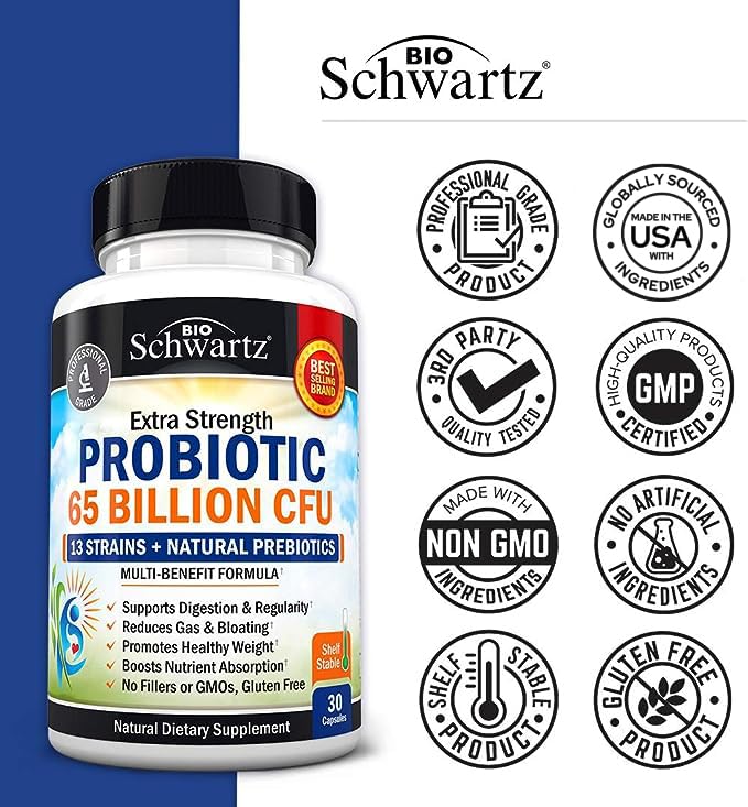 Foto 6 | Suplemento Probiótico Bioschwartz 65 Mil Millones De Cfu 30 Cápsulas - Venta Internacional.
