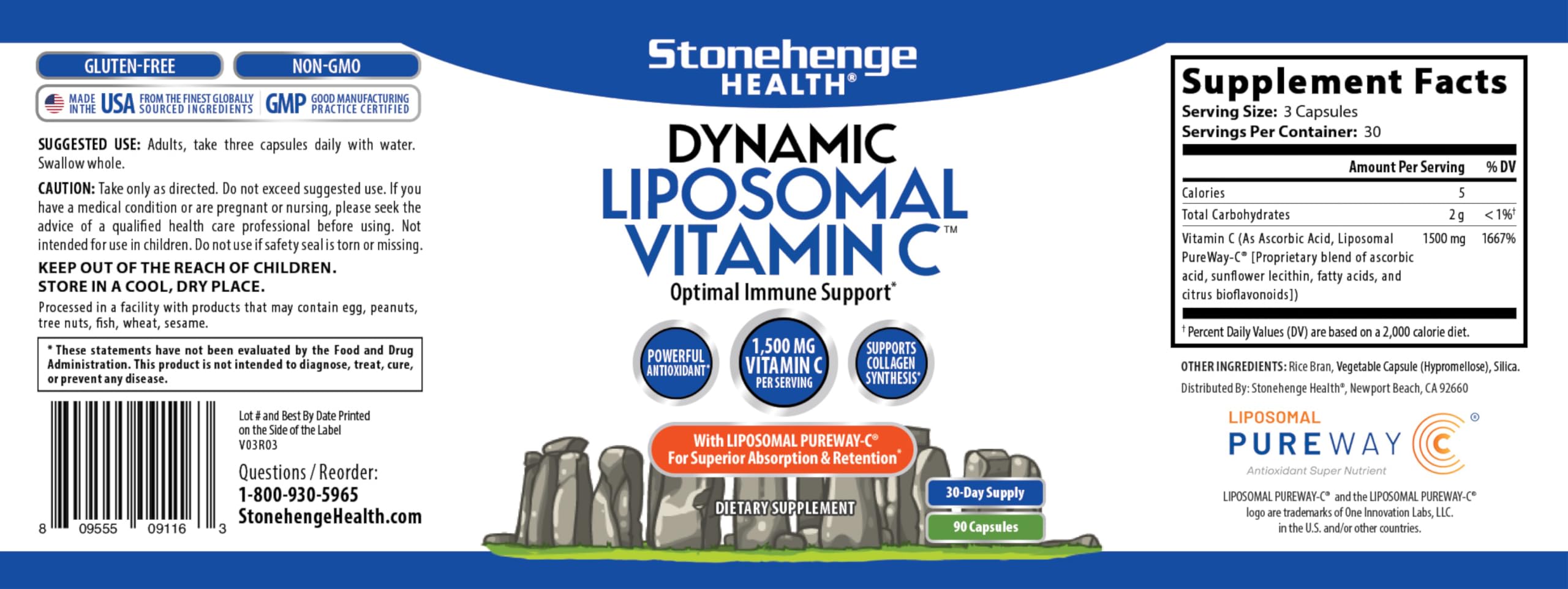 Foto 6 pulgar | Suplemento Stonehenge Health Dynamic Liposomal Vitamina C 1500 Mg - Venta Internacional.