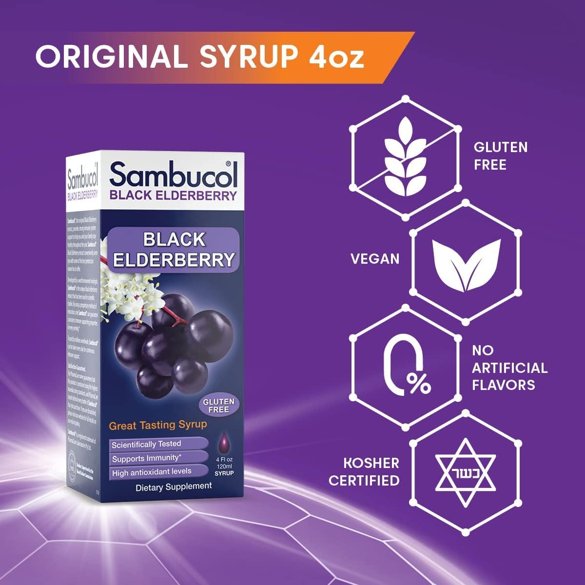Foto 3 pulgar | Sirope De Sambucol, Extracto De Saúco Negro, 120 Ml, 6 Unidades - Venta Internacional.