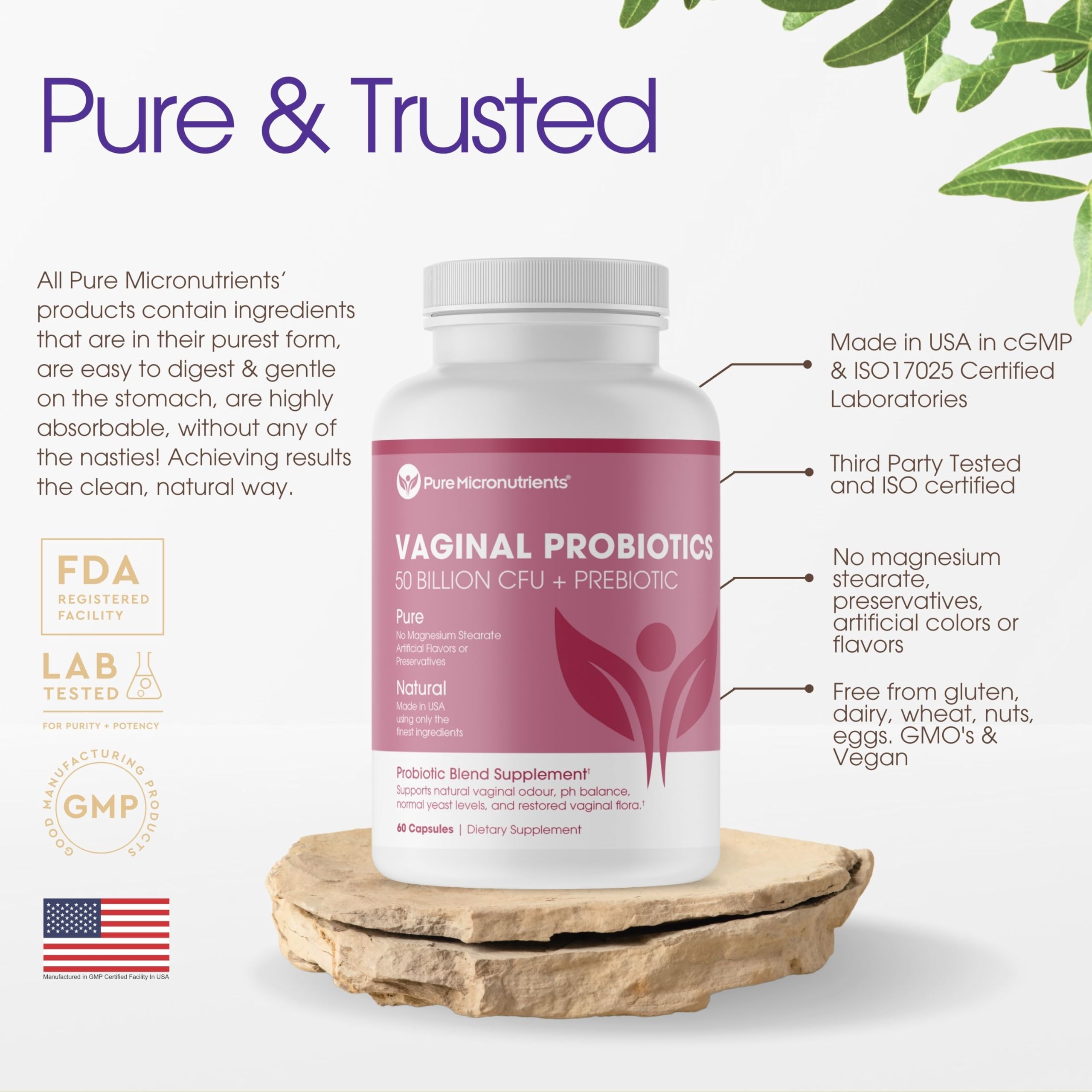 Foto 3 pulgar | Probiotics Pure Micronutrients Para Mujeres 60 Cápsulas - Venta Internacional.