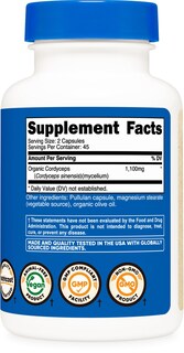 Foto 5 | Suplemento Nutricost, Cápsulas De Hongos Cordyceps, 1100 Mg - Venta Internacional.