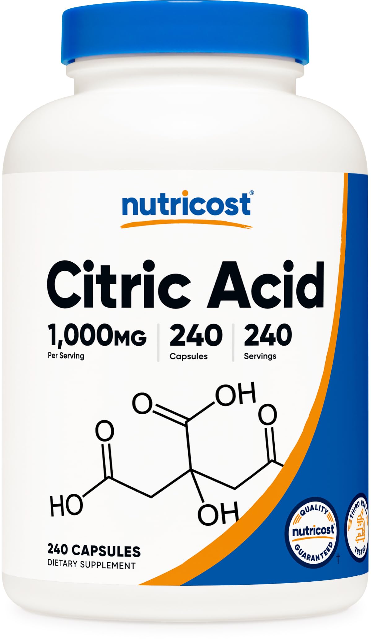 Foto 2 pulgar | Suplemento Nutricost De Ácido Cítrico 1000 Mg (1 G) 240 Cápsulas - Venta Internacional.