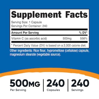 Foto 2 | Suplemento Nutricost De Vitamina C 500 Mg 240 Cápsulas - Venta Internacional.