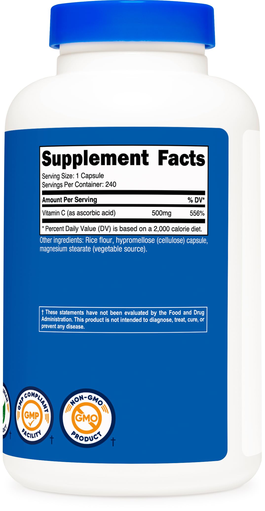 Foto 6 pulgar | Suplemento Nutricost De Vitamina C 500 Mg 240 Cápsulas - Venta Internacional.