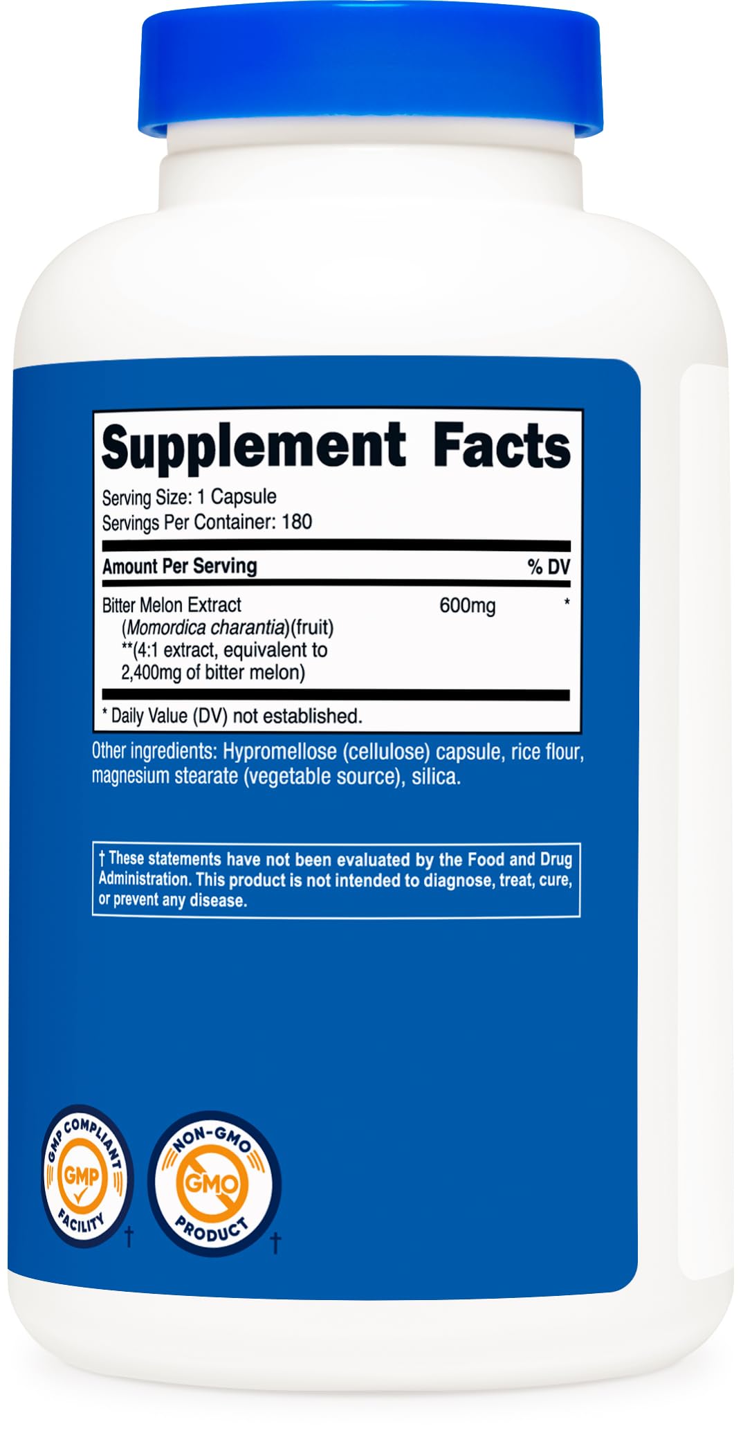 Foto 6 pulgar | Suplemento Nutricost De Melón Amargo 600 Mg (2.400 Mg Equivalentes) 180 Cápsulas - Venta Internacional.