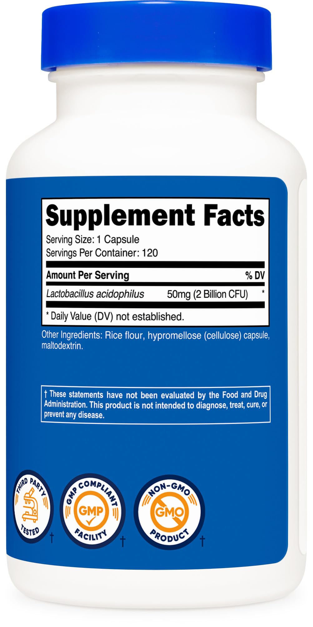 Foto 6 pulgar | Suplemento Nutricost Lactobacillus Acidophilus 2b Cfu 120 Cápsulas - Venta Internacional.