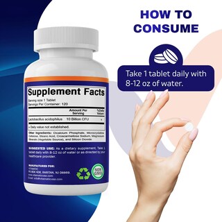 Foto 3 | Suplemento Probiótico Vitamático Acidófilo De 10 Mil Millones De Cfu - Venta Internacional