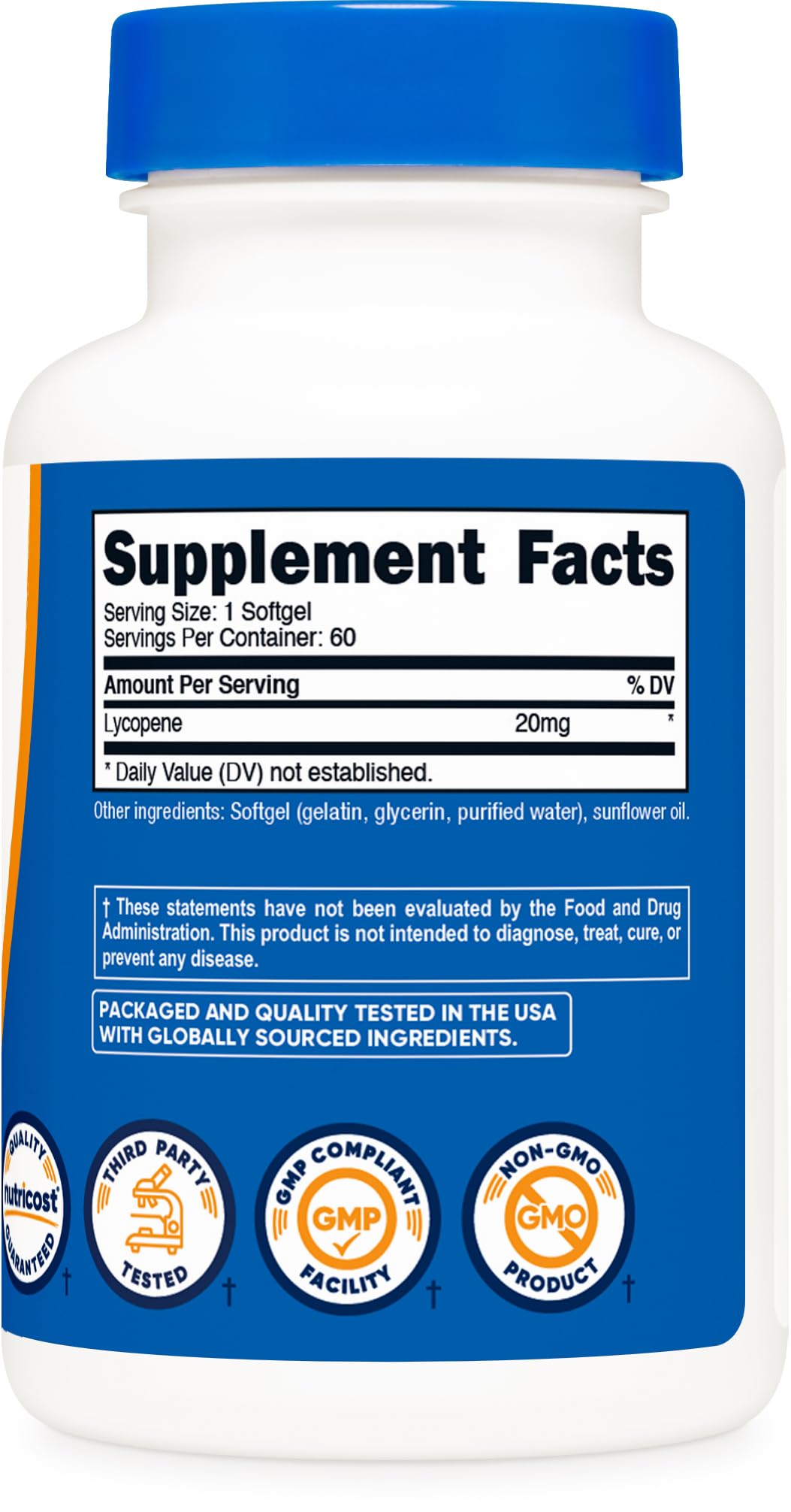 Foto 6 pulgar | Suplemento Nutricost De Licopeno, 20 Mg, 60 Cápsulas Blandas, Sin Gluten - Venta Internacional.