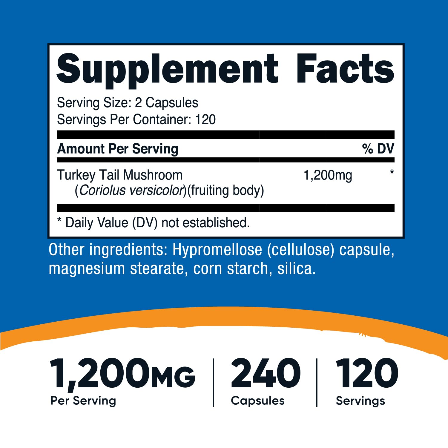 Foto 3 pulgar | Suplemento Nutricost Con Forma De Cola De Pavo, 1200 Mg, 240 Cápsulas - Venta Internacional.