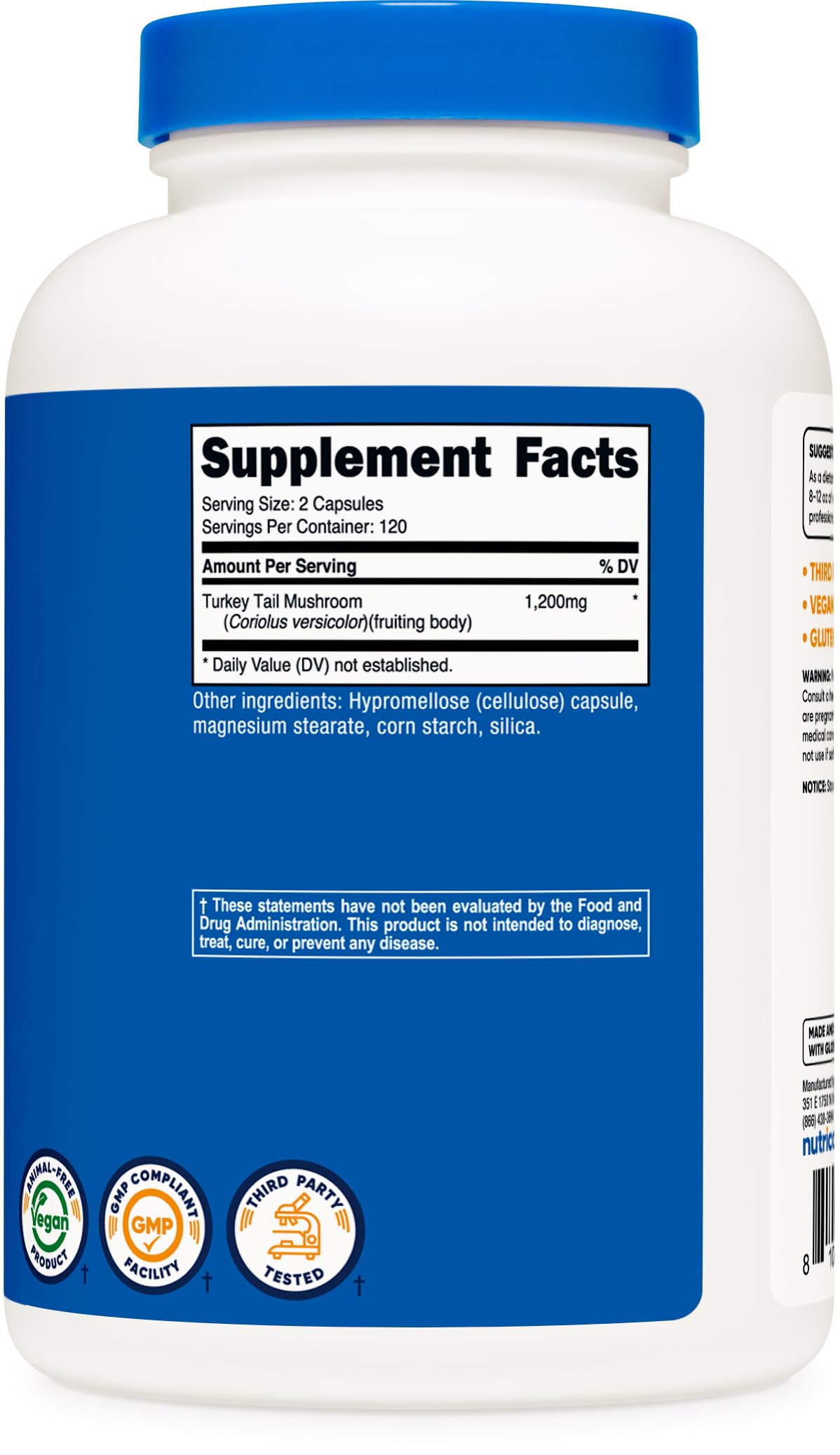 Foto 6 pulgar | Suplemento Nutricost Con Forma De Cola De Pavo, 1200 Mg, 240 Cápsulas - Venta Internacional.