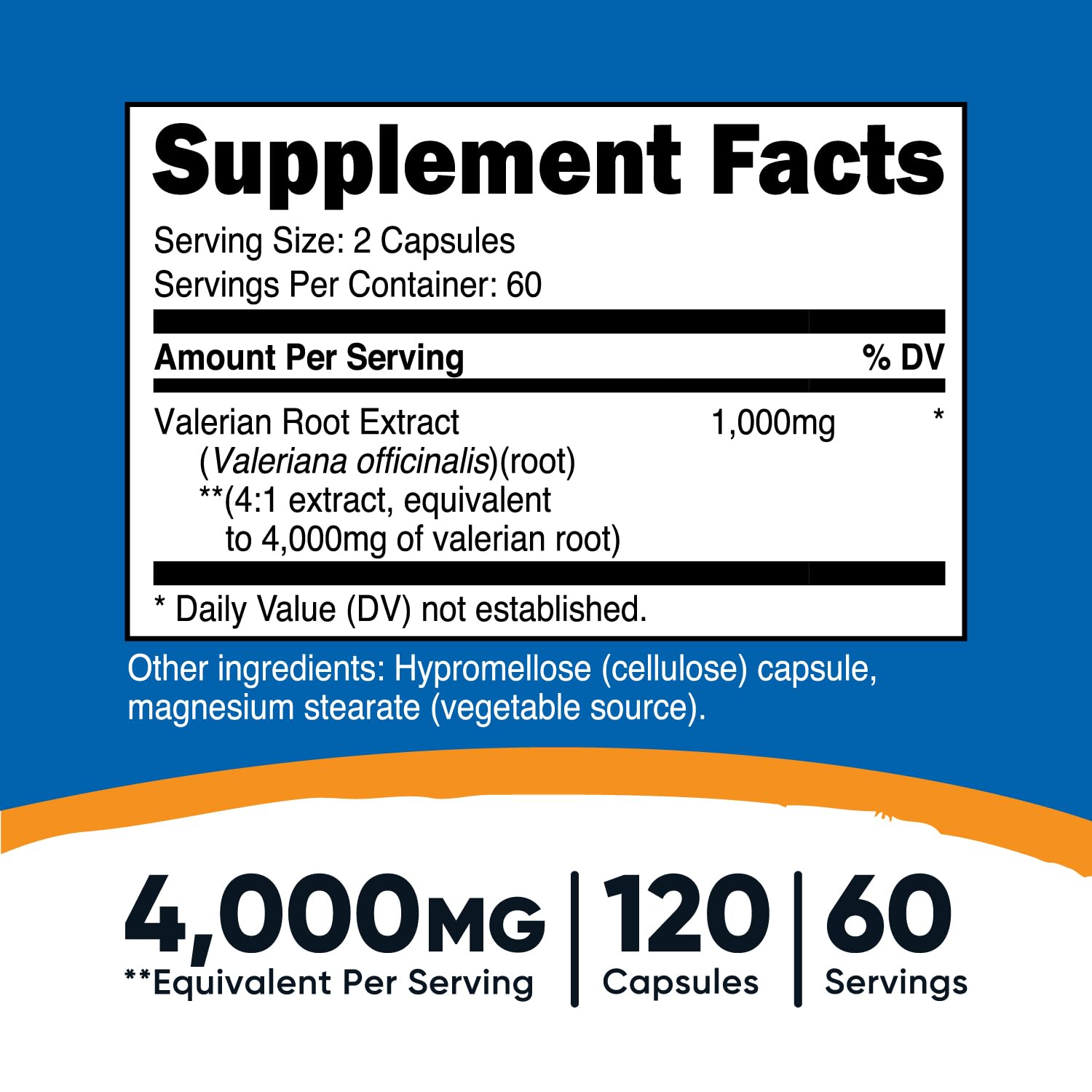 Foto 3 pulgar | Suplemento Nutricost De Raíz De Valeriana 120 Cápsulas 1000 Mg - Venta Internacional.
