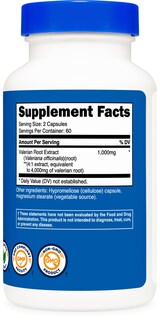 Foto 4 | Suplemento Nutricost De Raíz De Valeriana 120 Cápsulas 1000 Mg - Venta Internacional.