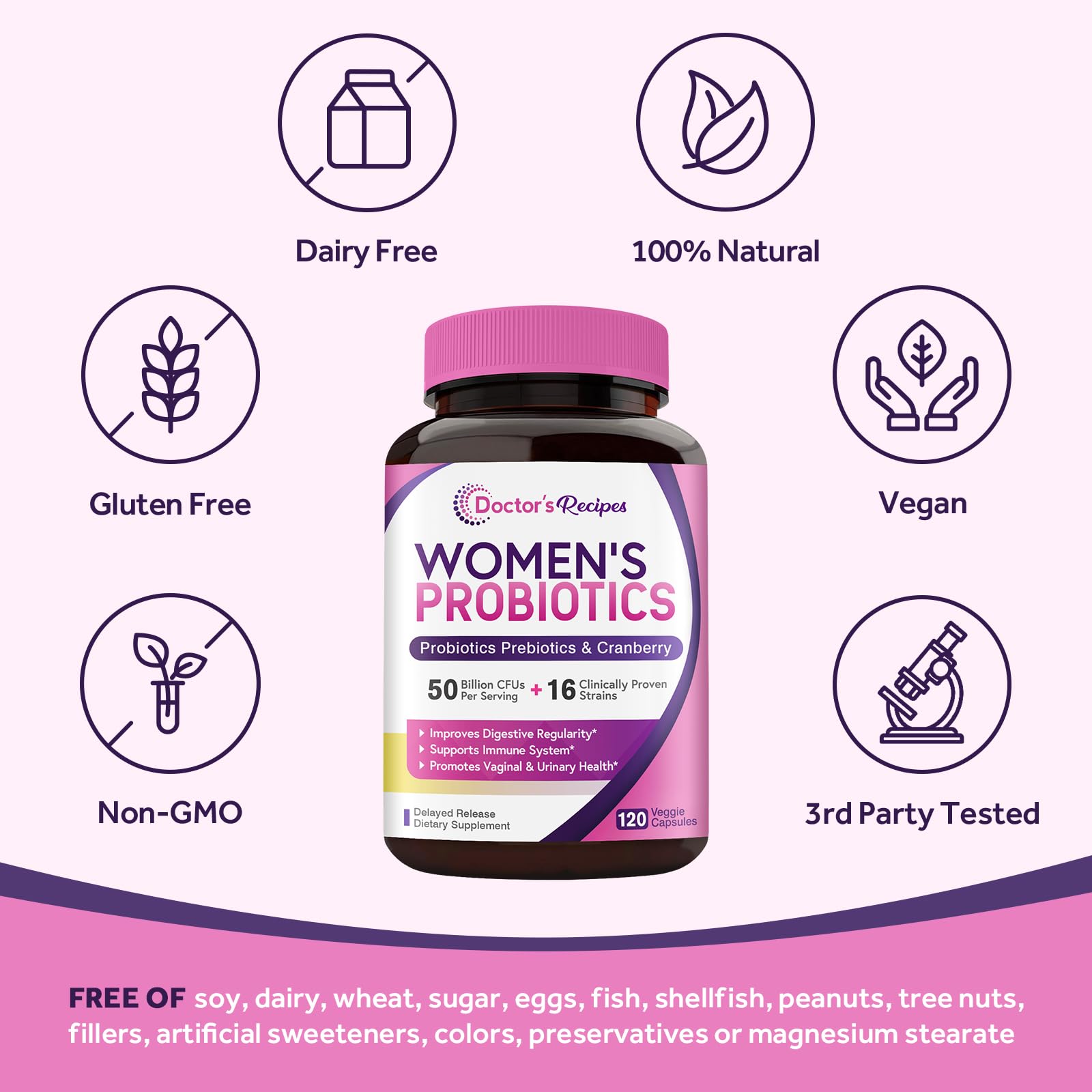 Foto 5 | Probiotic Doctor's Recipes Women 120 Cápsulas 50 Mil Millones De Cfu - Venta Internacional.