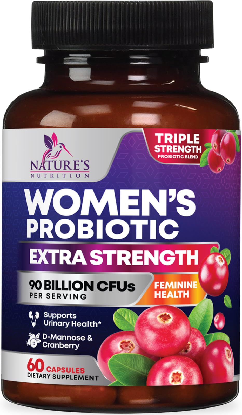 Suplemento Probiótico Nature's Nutrition Women 90b Cfu 60 Cápsulas - Venta Internacional.