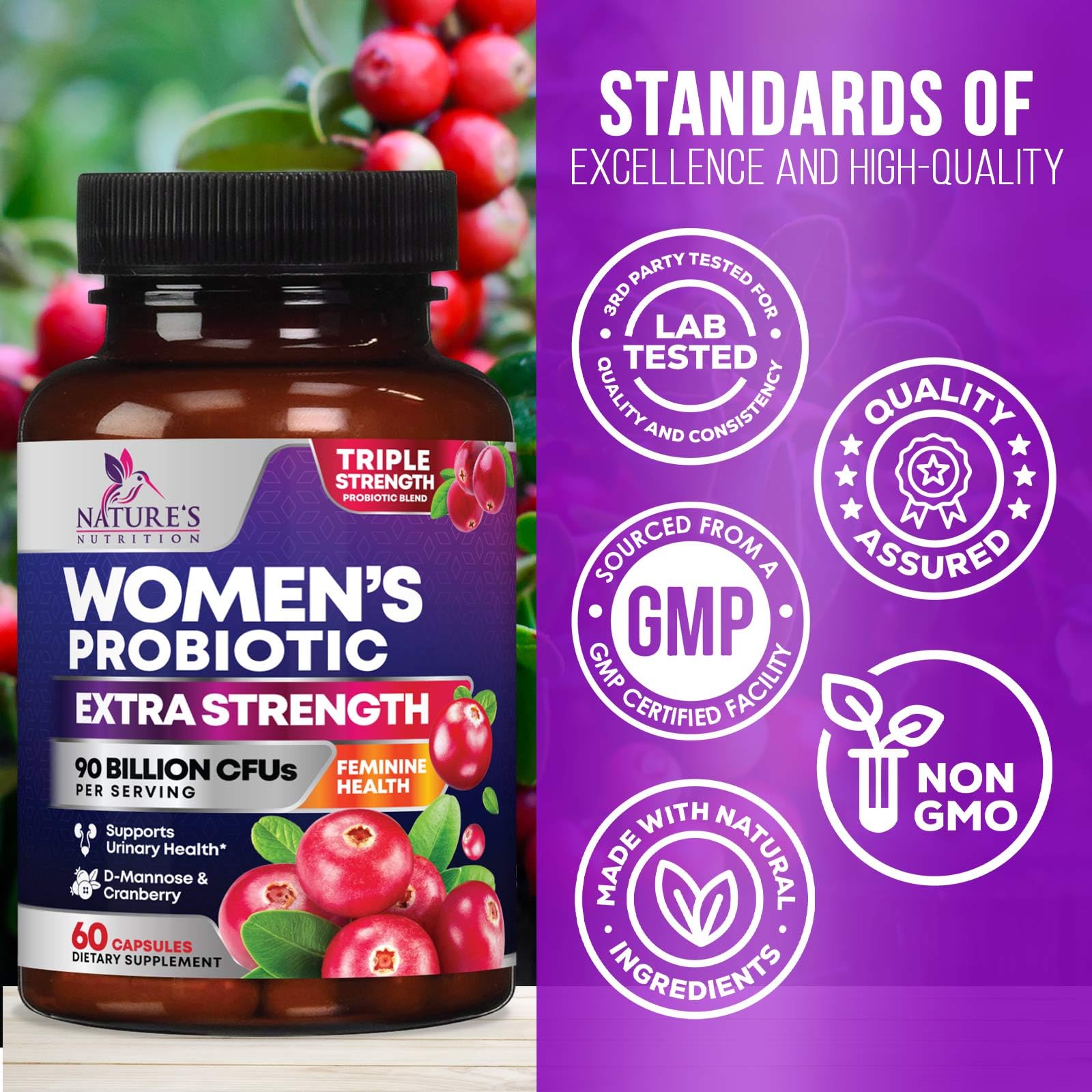 Foto 4 | Suplemento Probiótico Nature's Nutrition Women 90b Cfu 60 Cápsulas - Venta Internacional.