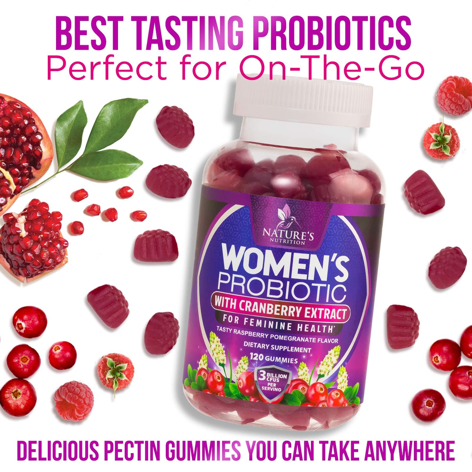 Foto 8 pulgar | Probiotics Nature's Nutrition Gummy 3b Cfu Para Mujeres, Apoyo Al Ph - Venta Internacional.