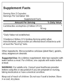 Foto 2 | Suplemento Swanson Lactobacillus Acidophilus 250 Cápsulas - Venta Internacional.