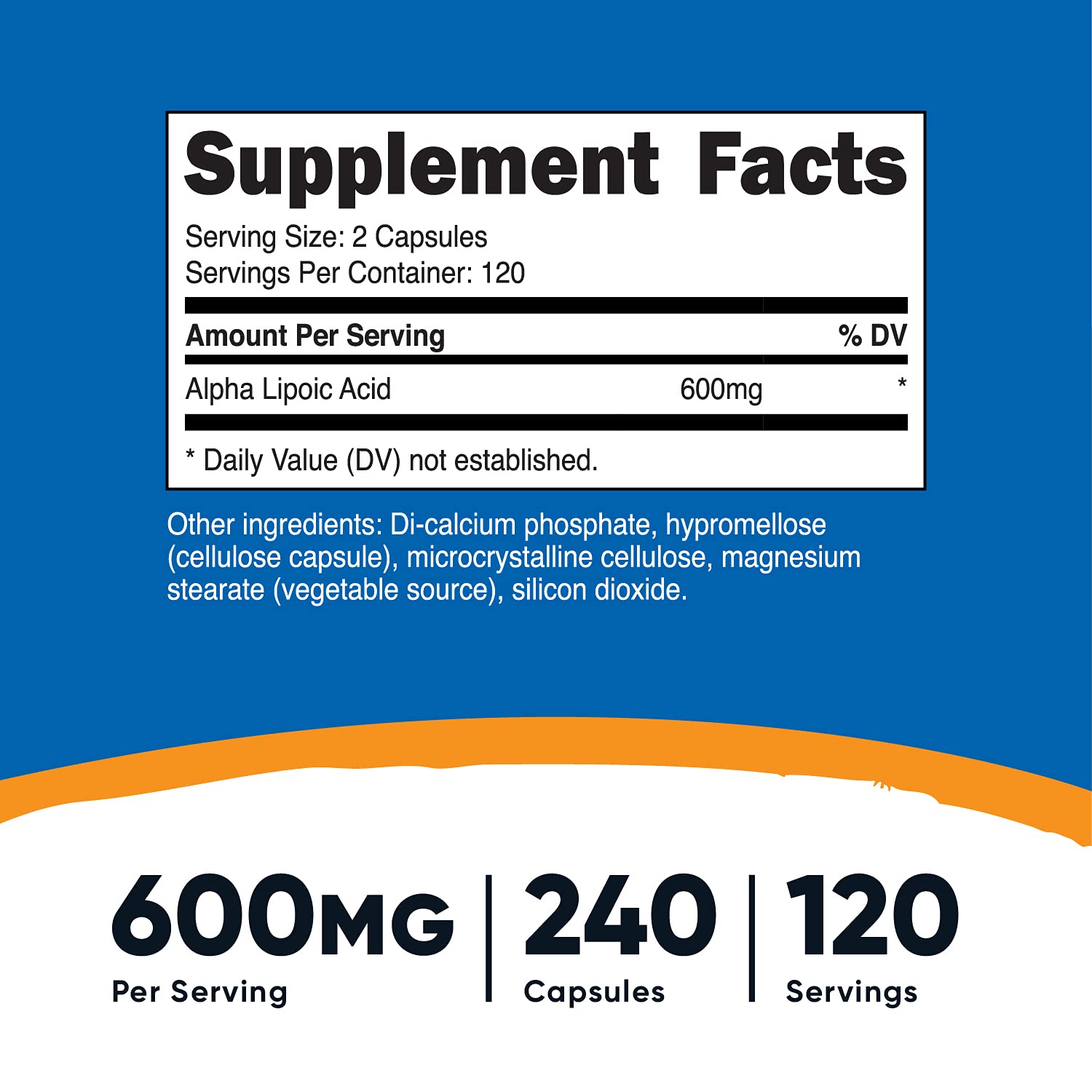 Foto 3 pulgar | Suplemento Nutricost De Ácido Alfa Lipoico 600 Mg 240 Cápsulas - Venta Internacional.