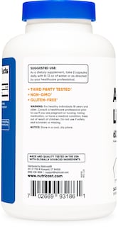 Foto 3 | Suplemento Nutricost De Ácido Alfa Lipoico 600 Mg 240 Cápsulas - Venta Internacional.